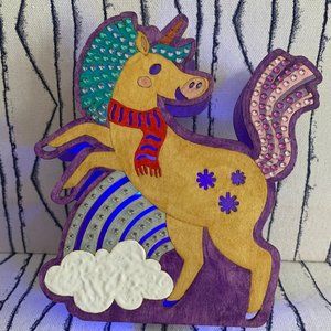 ⭐️ #737- Hand Painted LED Christmas Unicorn Nightlight